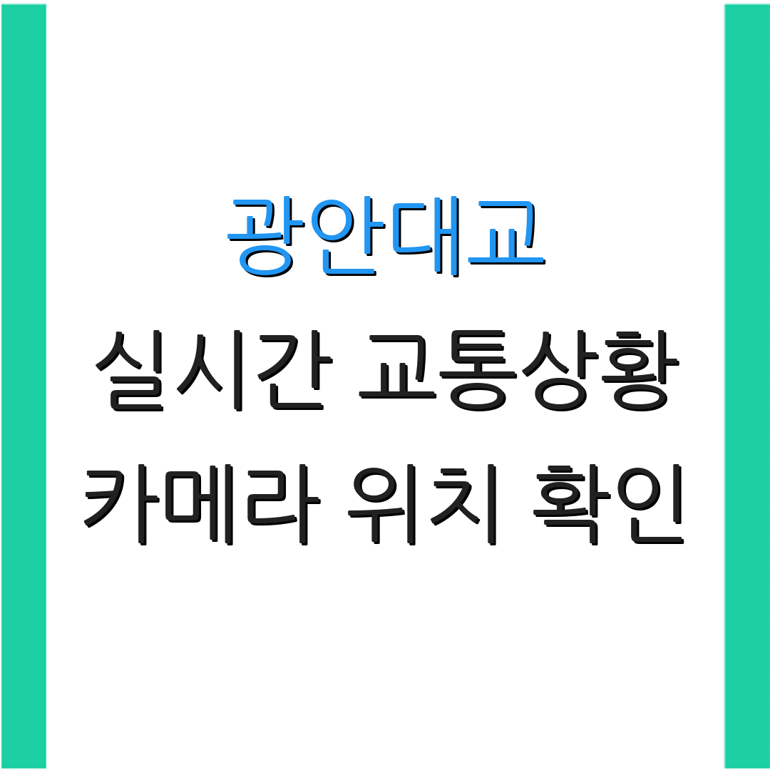 광안대교 실시간 교통상황 카메라 위치 확인 | 요금 체계 안내 | 혼잡도 조회 방법