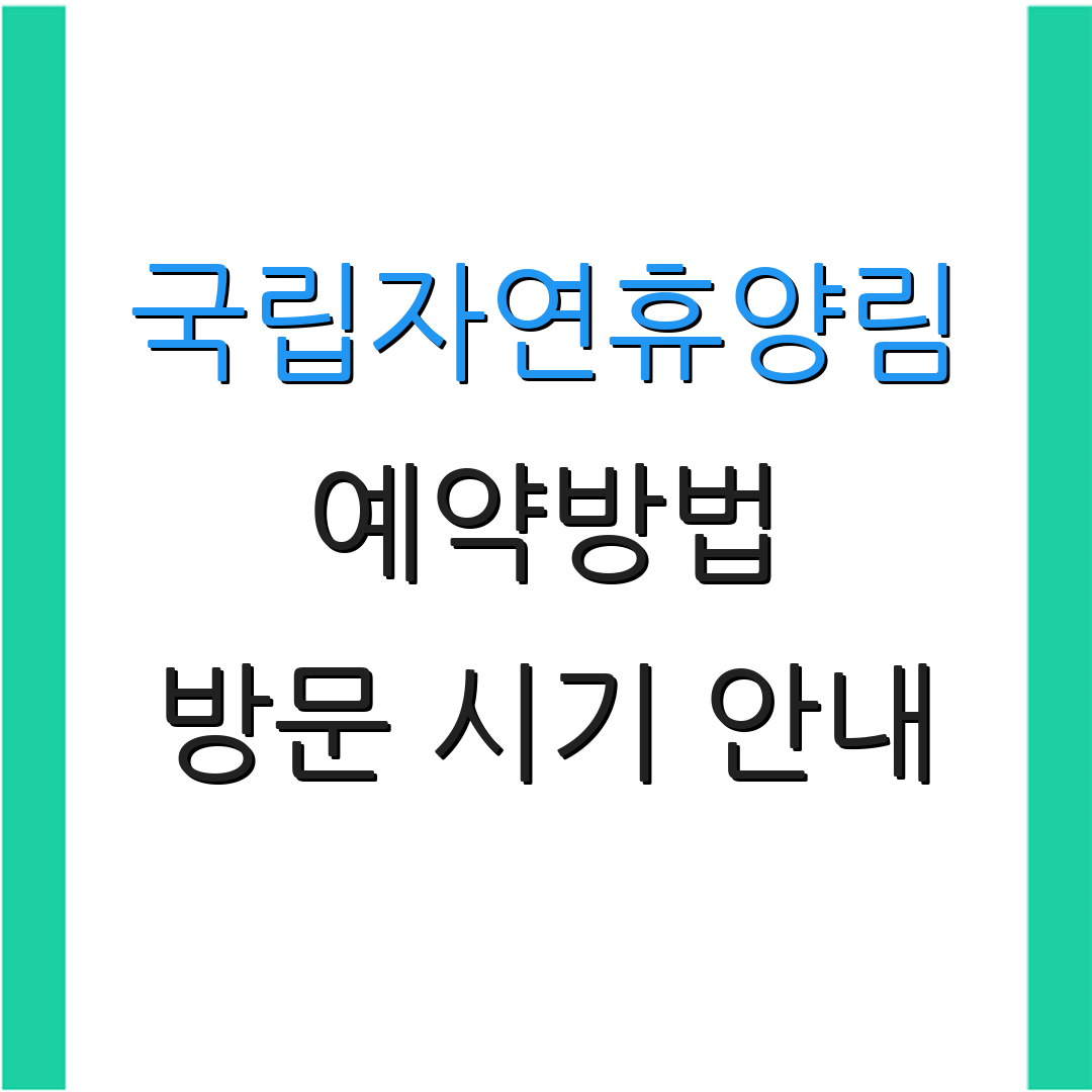 국립자연휴양림 예약방법 방문 시기 안내 | 예약 유의사항 | 이용객 팁