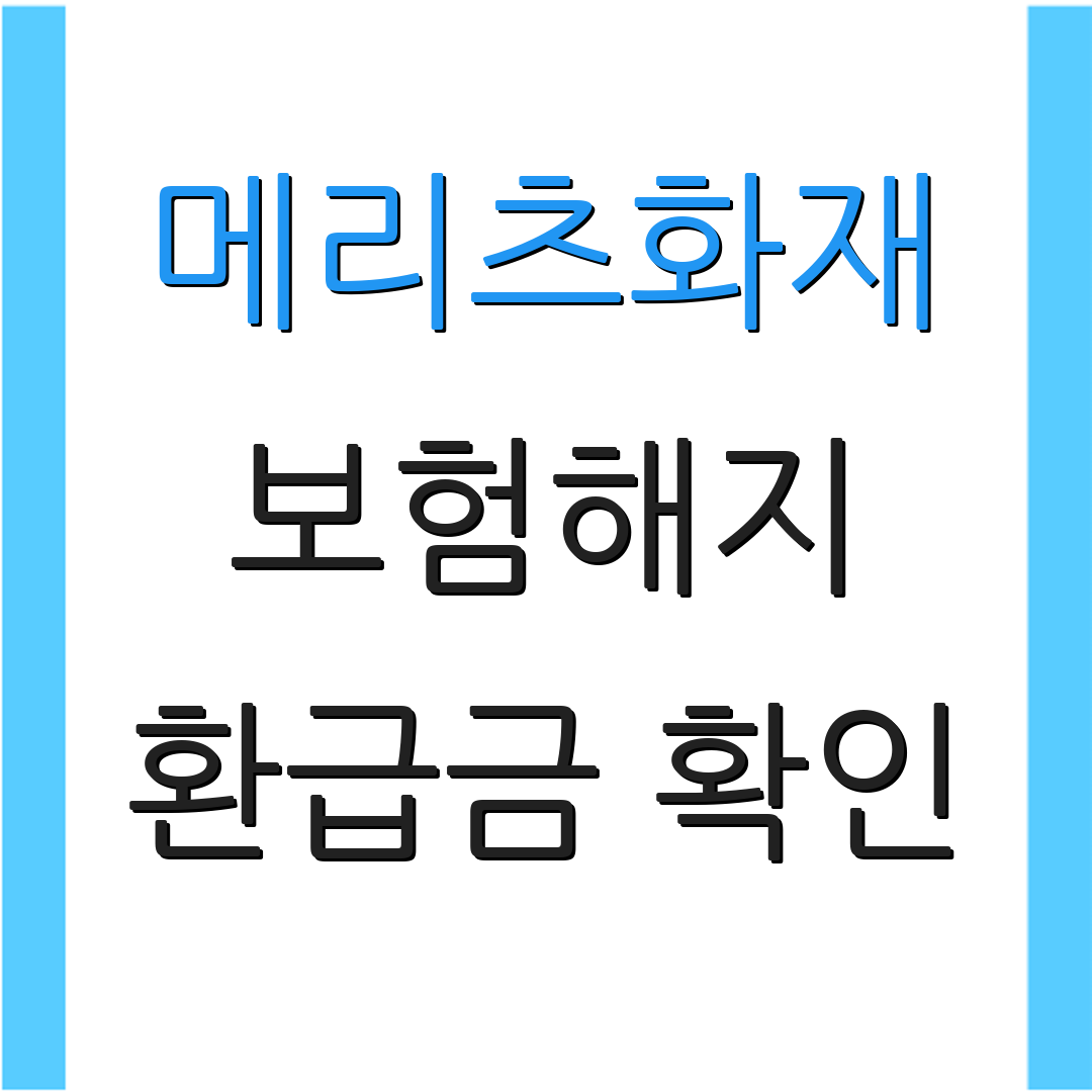 메리츠화재 보험해지 환급금 확인 | 모바일 앱 이용 | 상품 정보 확인