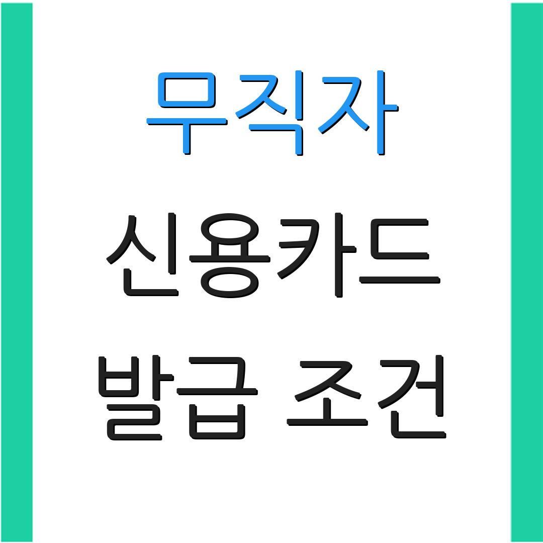 무직자 신용카드 발급 조건 | 신청 방법 | 예상 한도