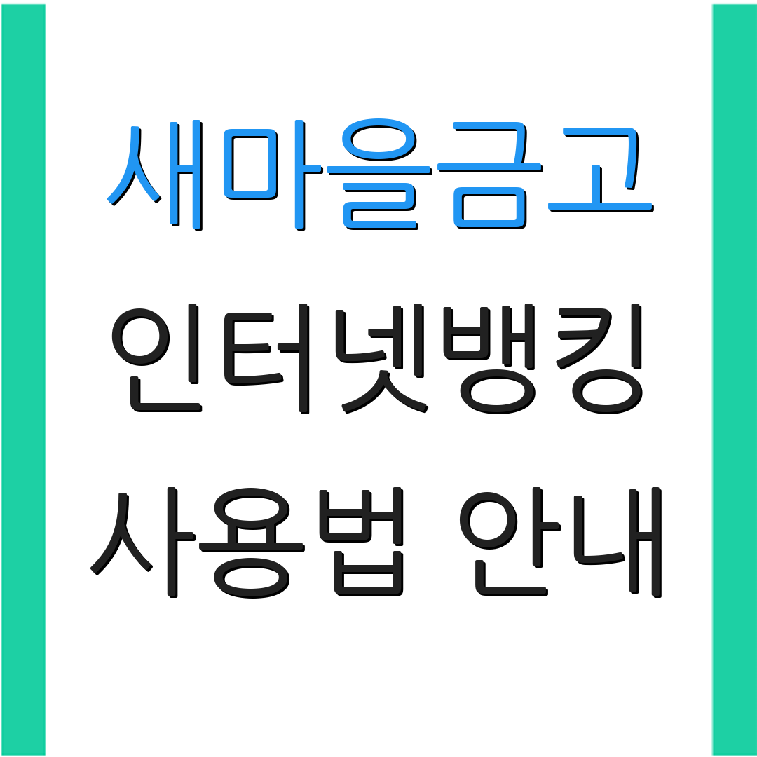 새마을금고 인터넷뱅킹 사용법 안내 | 개인 옵션 | 기업 옵션