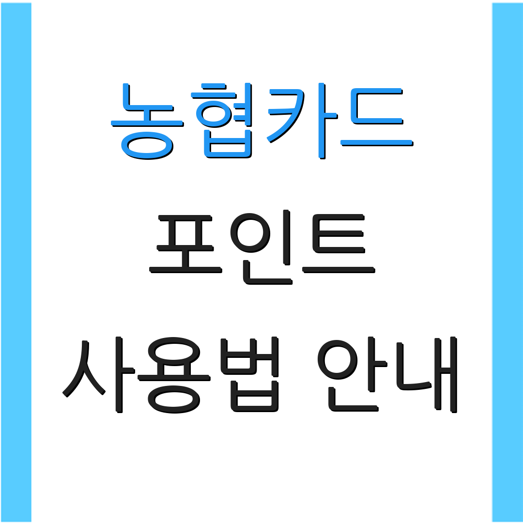 농협카드 포인트 사용법 안내 | 현금 환급 방법 | 추가 정보
