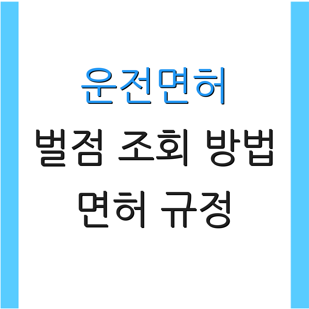 운전면허 벌점 조회 방법 면허 규정 | 벌점 관리 방안 | 운전 안전 교육