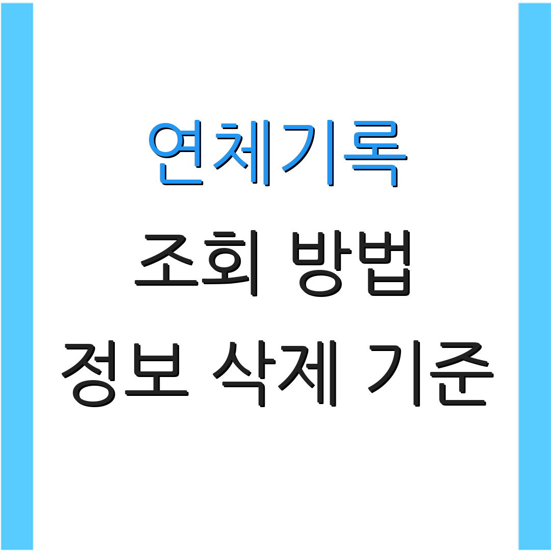 연체기록 조회 방법 정보 삭제 기준 | 장기 미납 내역 | 대출 연체 관리