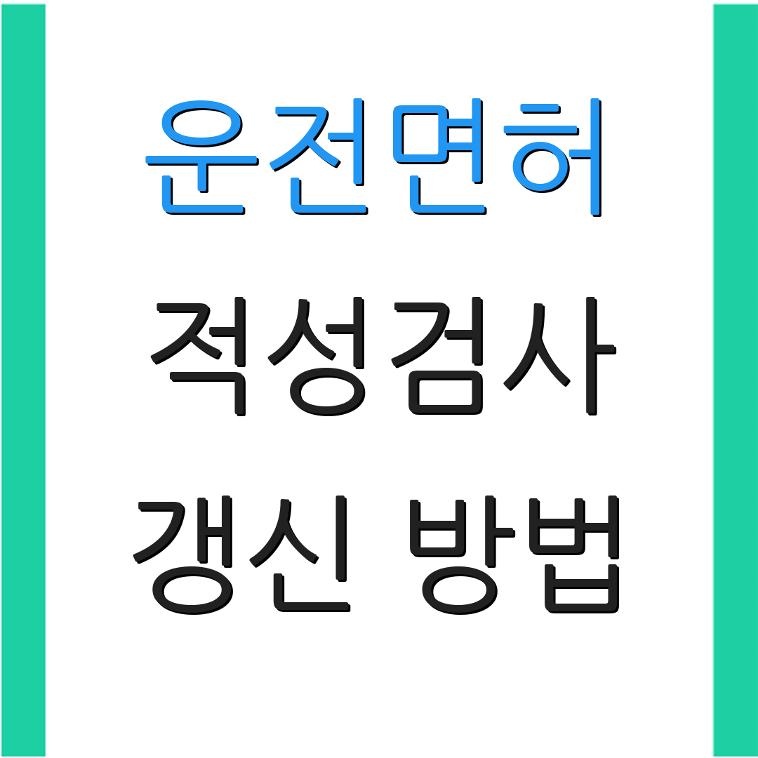 운전면허 적성검사 갱신 방법 | 제출 서류 | 비용 정보