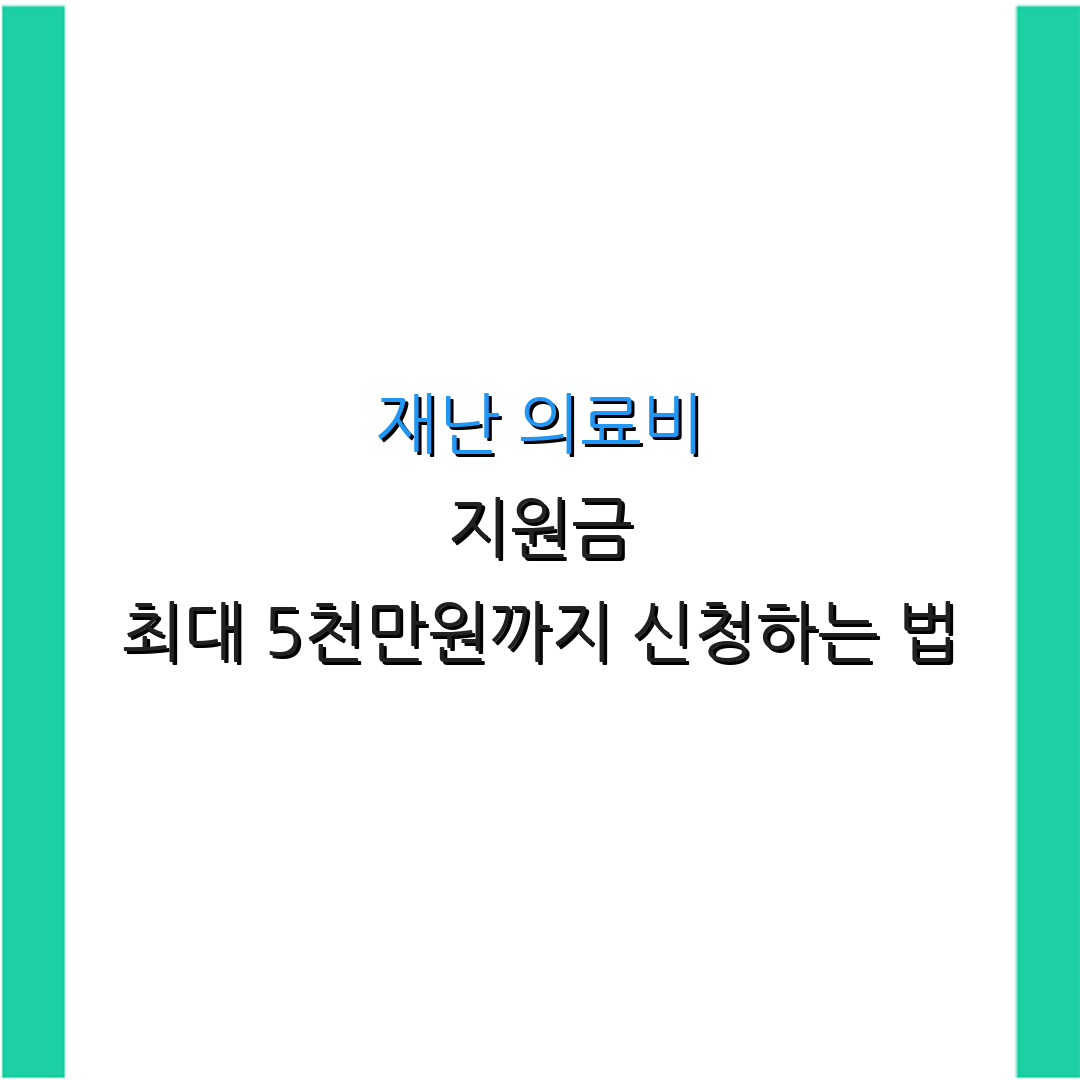 재난 의료비 지원금 최대 5천만원까지 신청하는 법 | 재난 지원금 활용법 | 의료비 보조금 받는 요령