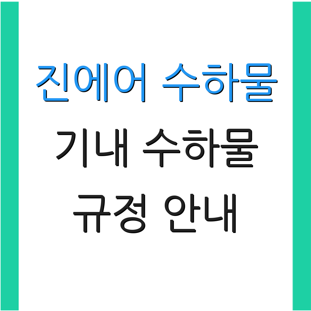 진에어 수하물 기내 수하물 규정 안내 | 요금 정보 | 수하물 정책