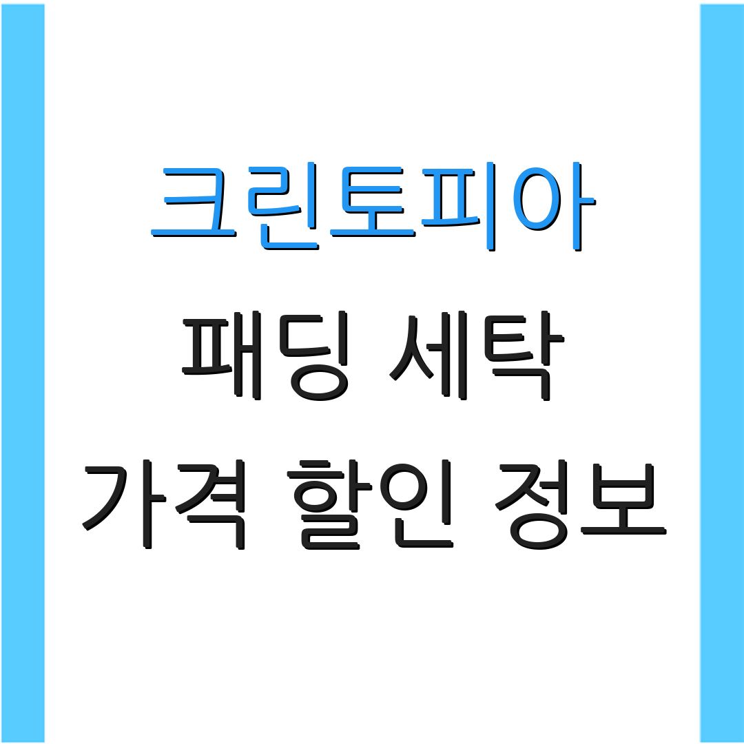 크린토피아 패딩 세탁 가격 할인 정보 | 세탁 서비스 안내 | 패딩 관리 팁