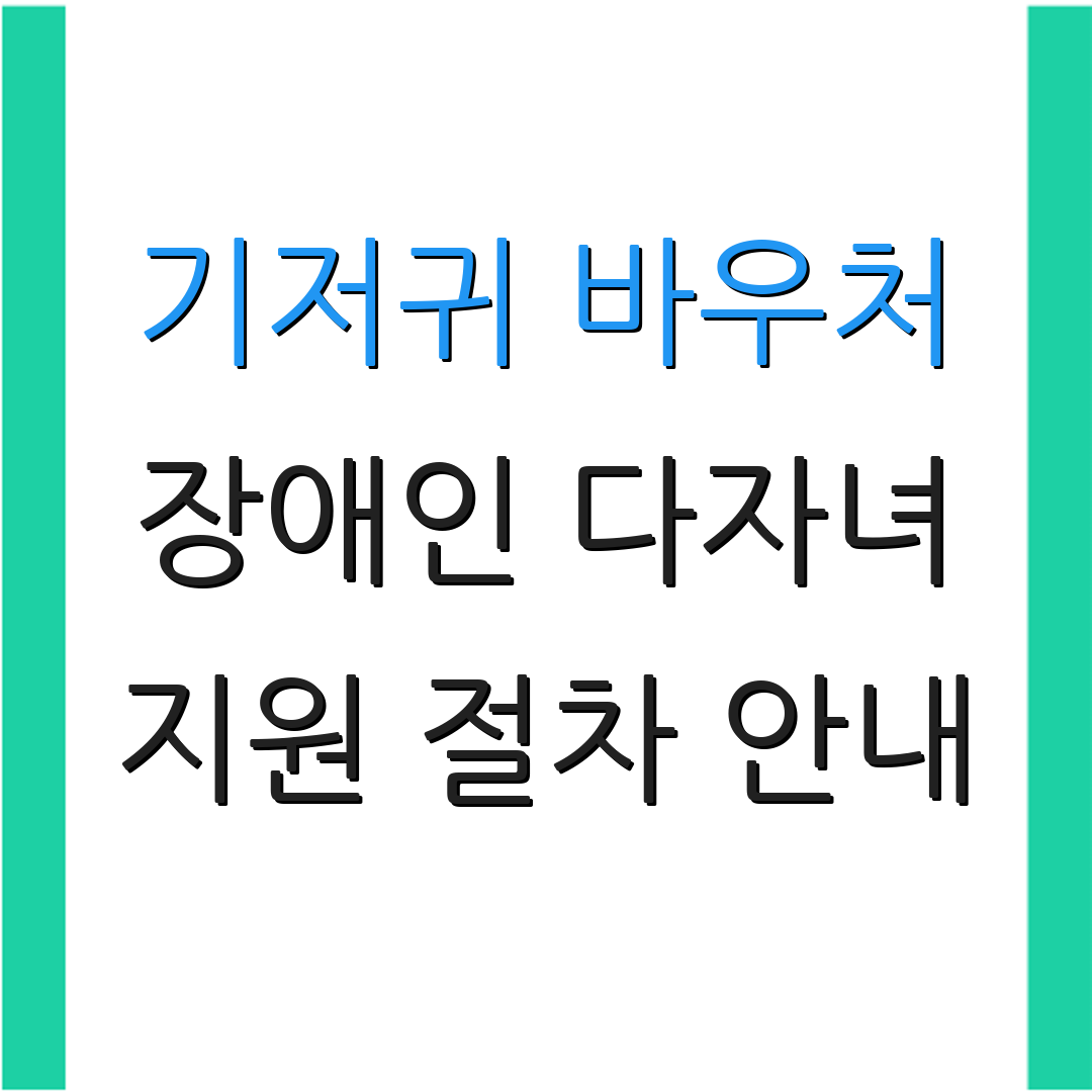 기저귀 바우처 장애인 다자녀 지원 절차 안내 | 신청 방법 소개 | 추가 정보 안내
