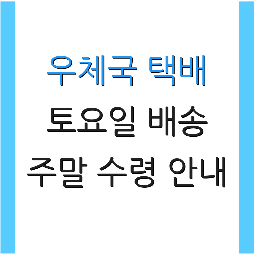 우체국 택배 토요일 배송 주말 수령 안내 | 주말 접수 방법 | 배송 일정 안내