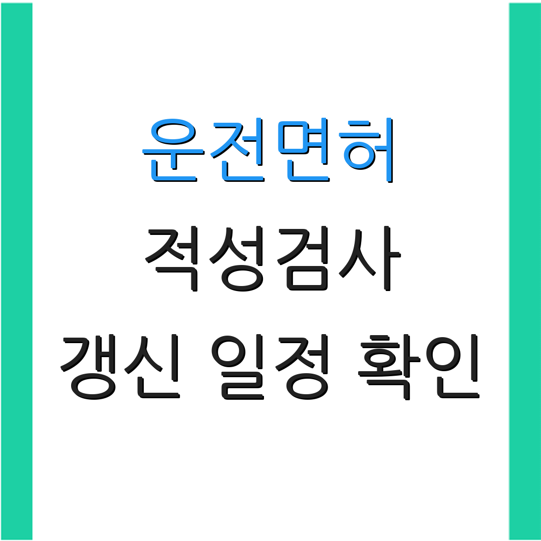 운전면허 적성검사 갱신 일정 확인 | 갱신 주기 점검 | 확인 방법