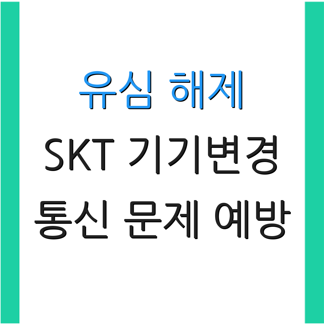 유심 해제 SKT 기기변경 통신 문제 예방 | 장애 최소화 방법 | 해결책 제안