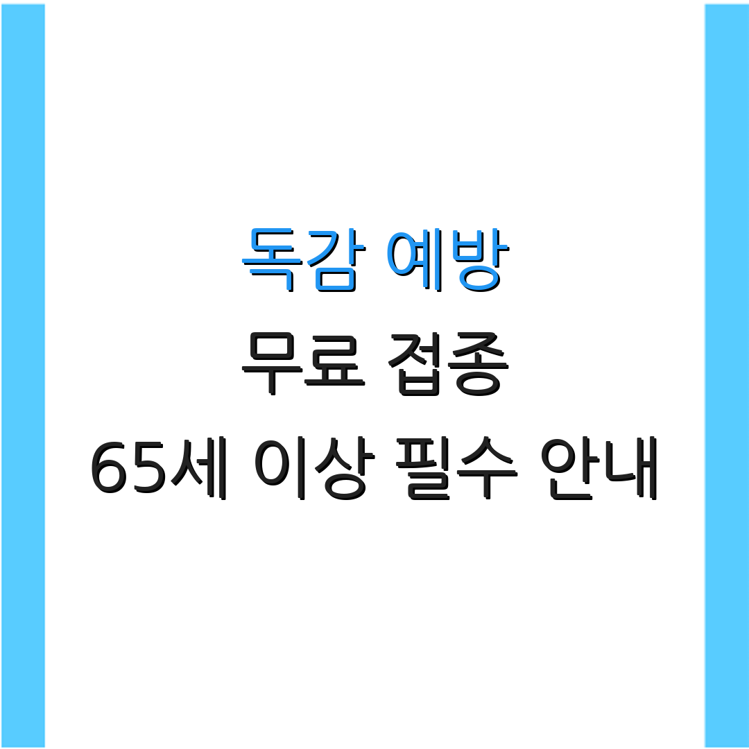 독감 예방 무료 접종 65세 이상 필수 안내 | 65세 이상 보건 정보 | 예방 접종 안내