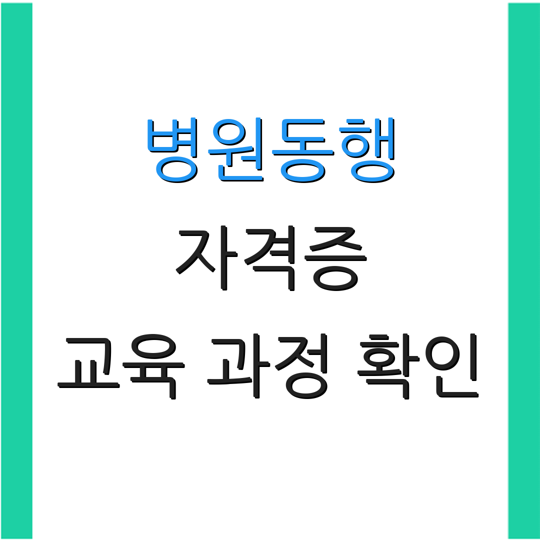 병원동행 자격증 교육 과정 확인 | 신청 절차 안내 | 추가 정보