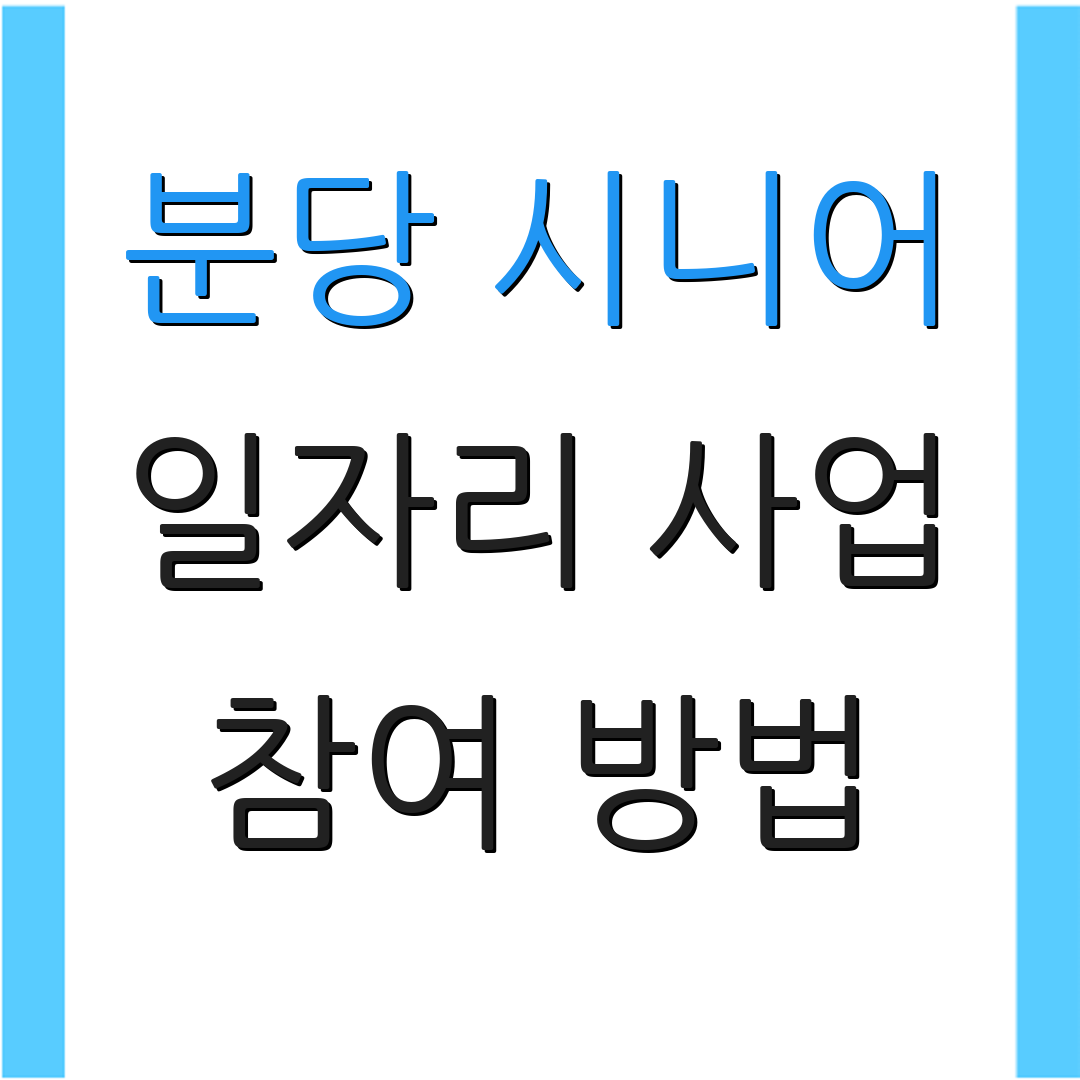 분당 시니어 일자리 사업 참여 방법 | 모집 공고 안내 | 프로그램 소개