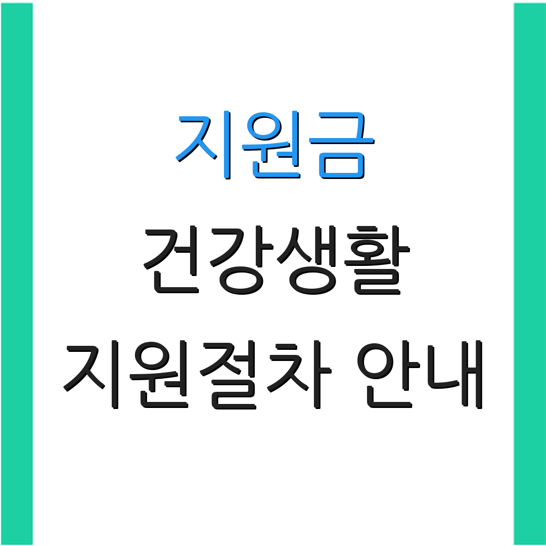 지원금 건강생활 지원절차 안내 | 신청자 확인 방법 | 추가정보